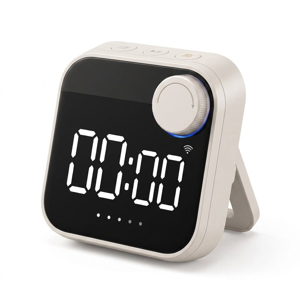 Rlovelen™ TimeHalo W3 Smart WiFi Kitchen Timer, Large LED Digital Countdown Timer with App Control, Multiple Timer Presets, Adjustable Alarm & Magnetic Stand for Cooking, Baking and Meal Prep