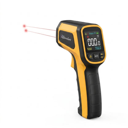 Rlovelen™ SpectrumRay C1500 Infrared Thermometer Gun with Large Color Display, Dual Laser Targeting, Adjustable Emissivity, High/Low Alert & MAX/MIN Surface Temperature Modes for Pizza Oven, Griddle, BBQ, HVAC & Automotive Use