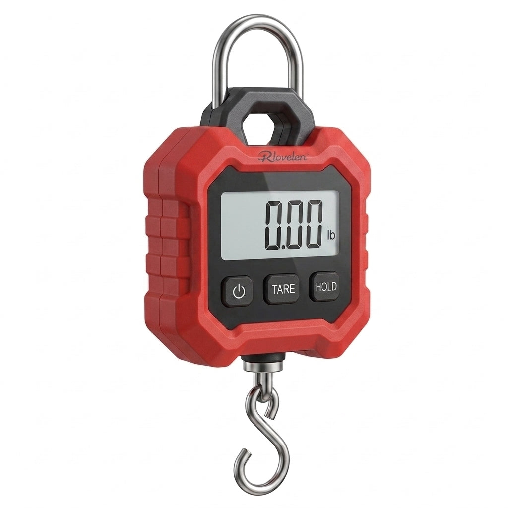 Rlovelen™ LiftGo H440 Digital Hanging Scale, 440 lb / 200 kg Capacity, Portable Handheld Hook Scale with Backlit LCD, Tare & Hold Functions for Grocery, Household, Luggage and Everyday Utility Weighing