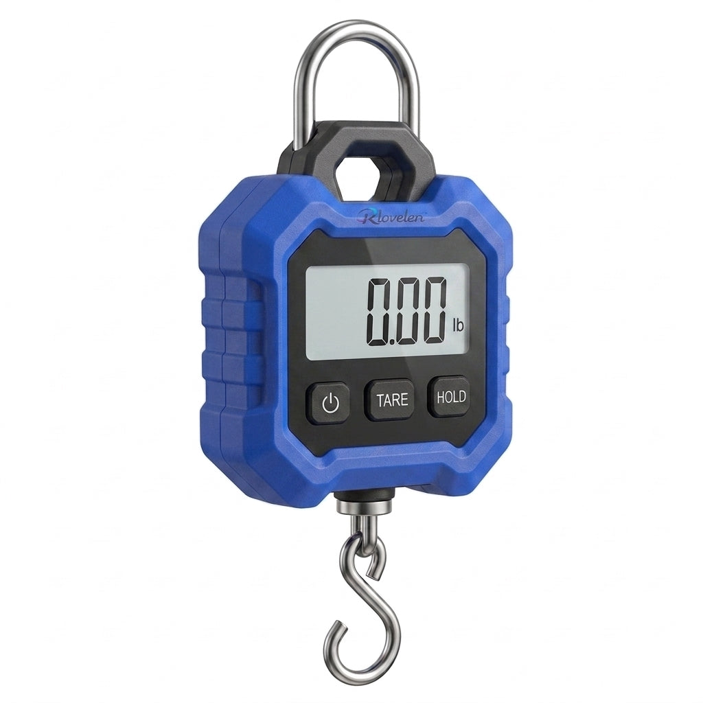 Rlovelen™ LiftGo H440 Digital Hanging Scale, 440 lb / 200 kg Capacity, Portable Handheld Hook Scale with Backlit LCD, Tare & Hold Functions for Grocery, Household, Luggage and Everyday Utility Weighing