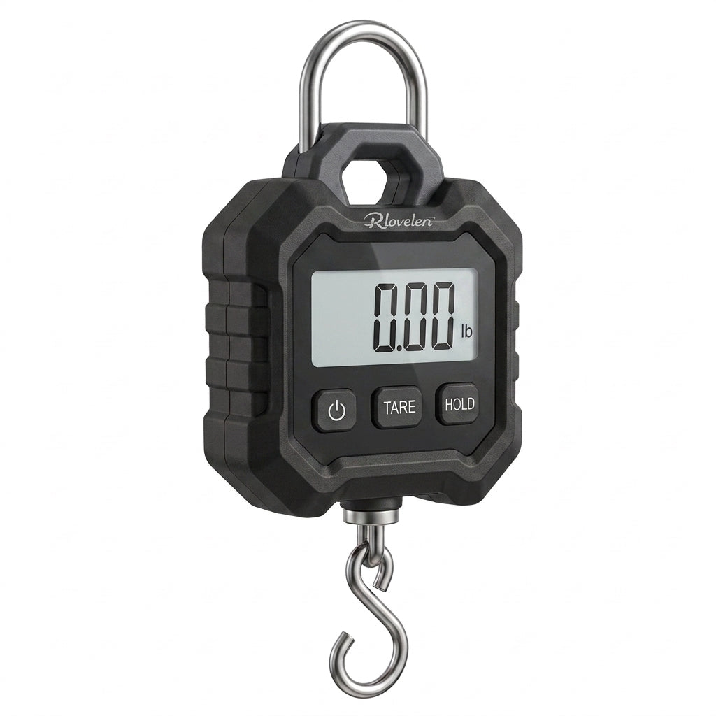 Rlovelen™ LiftGo H440 Digital Hanging Scale, 440 lb / 200 kg Capacity, Portable Handheld Hook Scale with Backlit LCD, Tare & Hold Functions for Grocery, Household, Luggage and Everyday Utility Weighing